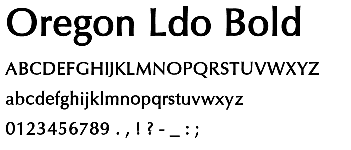 Oregon LDO Bold font